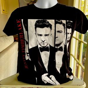Justin Timberlake 2013/2014 concert T. Print on front and back.